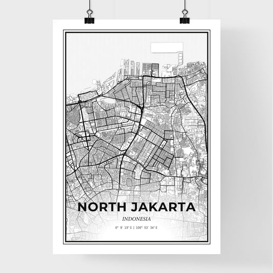 North Jakarta Indonesia - Premium City Map Poster