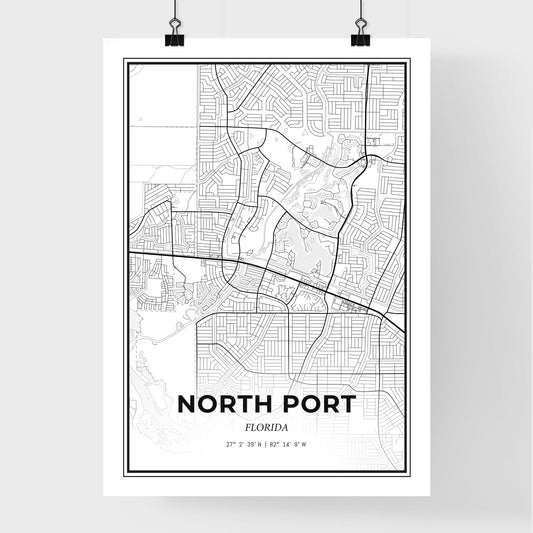 North Port Florida - Premium City Map Poster