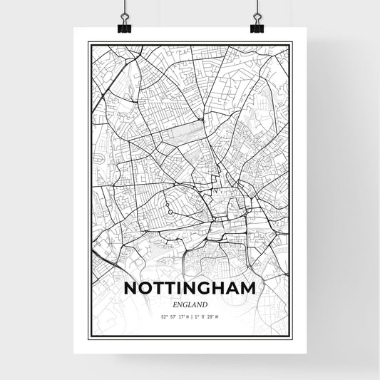 Nottingham England - Premium City Map Poster
