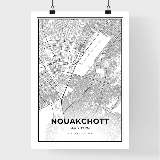 Nouakchott Mauritania - Premium City Map Poster