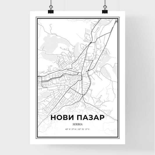 Novi Pazar Serbia - Premium City Map Poster