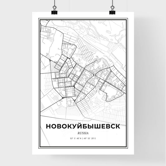 Novokuybyshevsk Russia - Premium City Map Poster