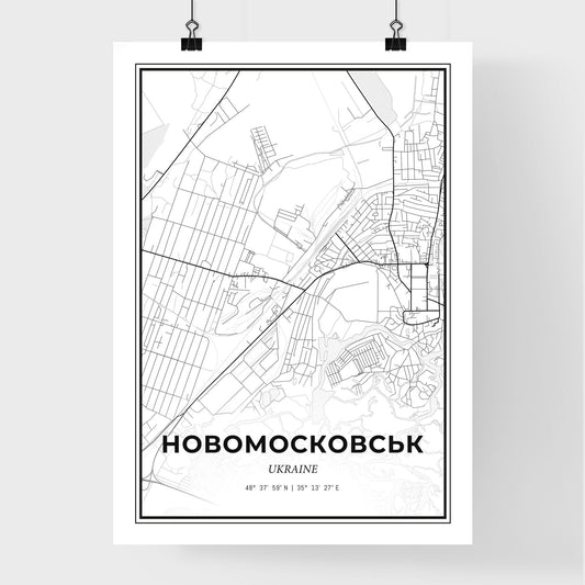 Novomoskovsk Ukraine - Premium City Map Poster