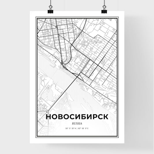 Novosibirsk Russia - Premium City Map Poster