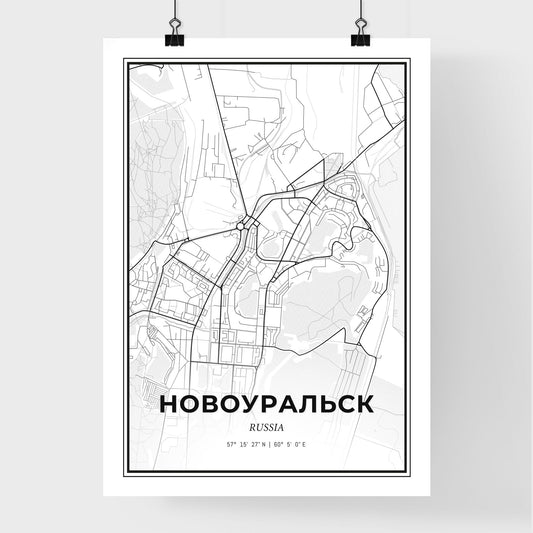 Novouralsk Russia - Premium City Map Poster