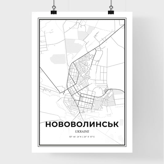 Novovolynsk Ukraine - Premium City Map Poster