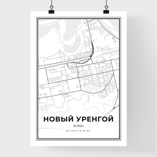Novy Urengoy Russia - Premium City Map Poster