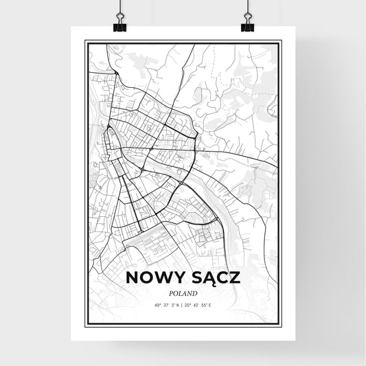Nowy Sącz Poland - Premium City Map Poster