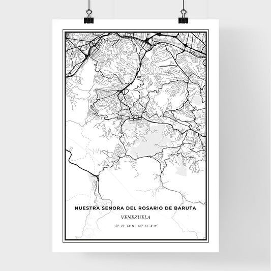 Nuestra Senora del Rosario de Baruta Venezuela - Premium City Map Poster