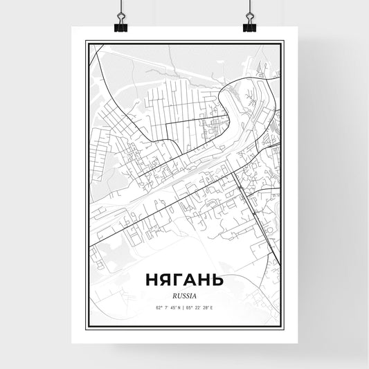 Nyagan Russia - Premium City Map Poster