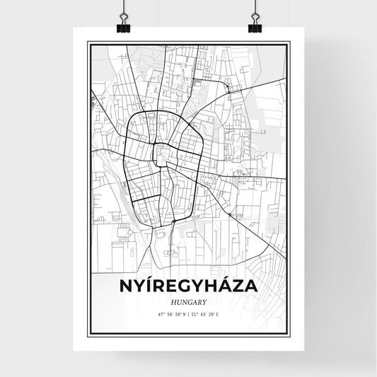 Nyíregyháza Hungary - Premium City Map Poster