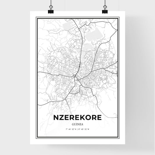 Nzerekore Guinea - Premium City Map Poster
