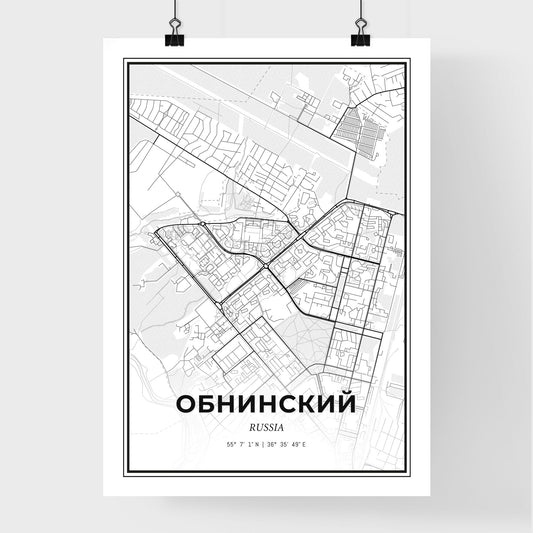 Obninsk Russia - Premium City Map Poster
