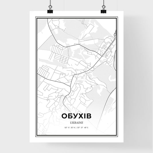 Obukhiv Ukraine - Premium City Map Poster