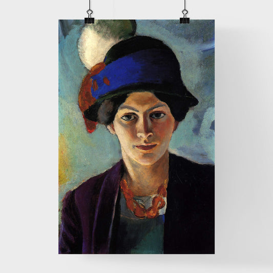 Portrait of the Artist's Wife with a Hat – August Macke Poster