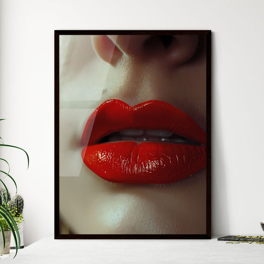 Artistic representation amplifying class tension through vivid lipstick Default Title