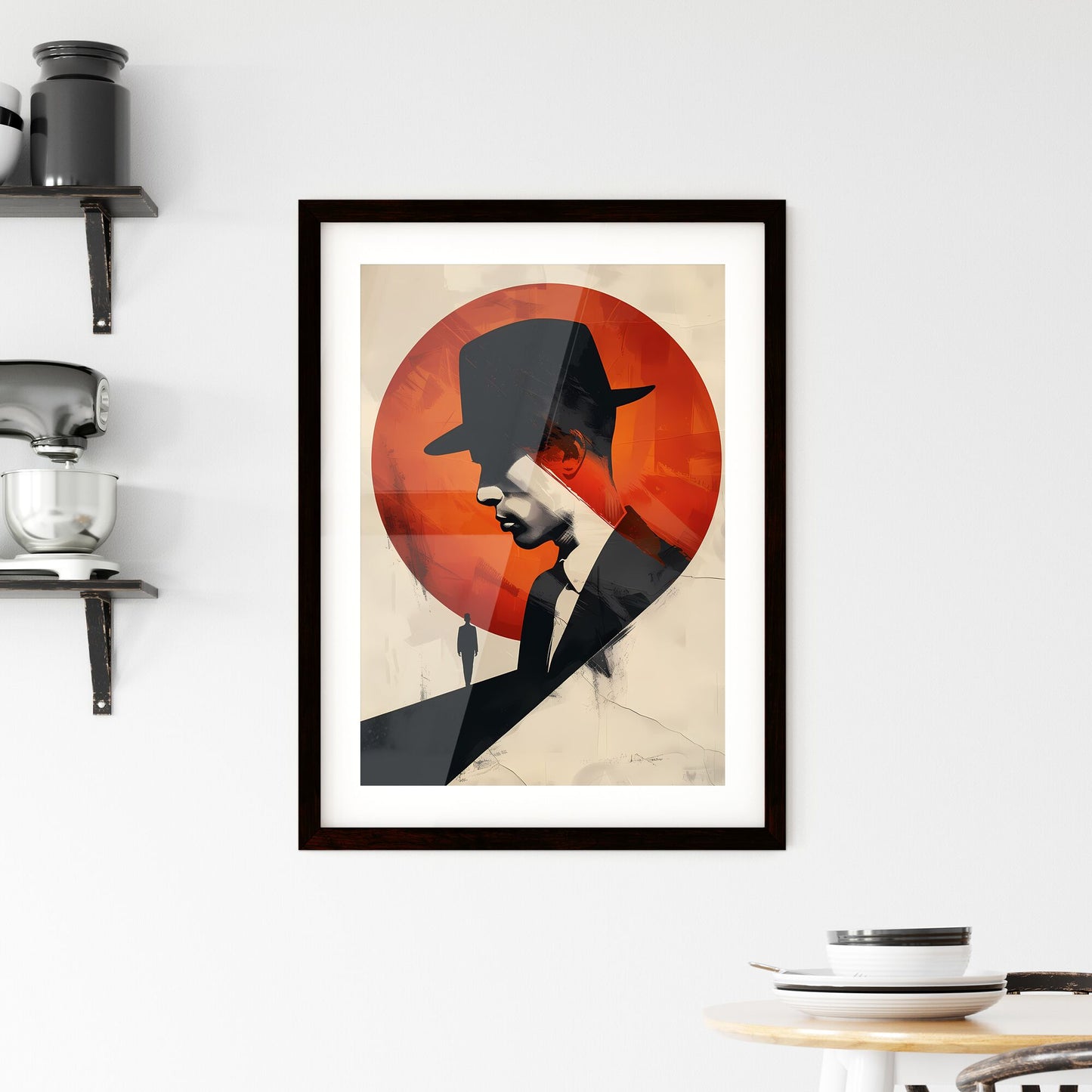 Bauhaus Minimalist Modernist Painting Poster - Vibrant Abstract Art Man in Hat Default Title