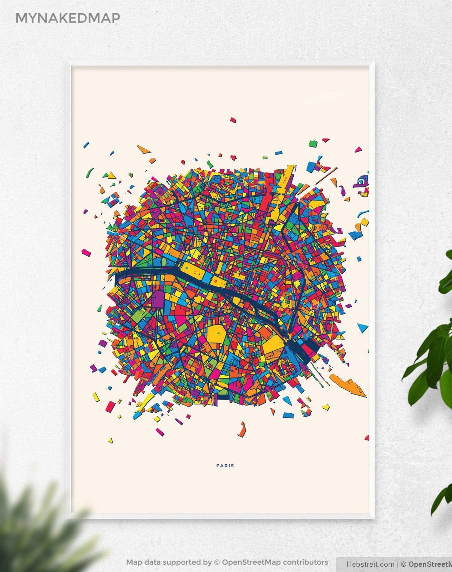 Paris France Art Map, Vibrant Cityscapes of Europe, Perfect Decor for Home and Business