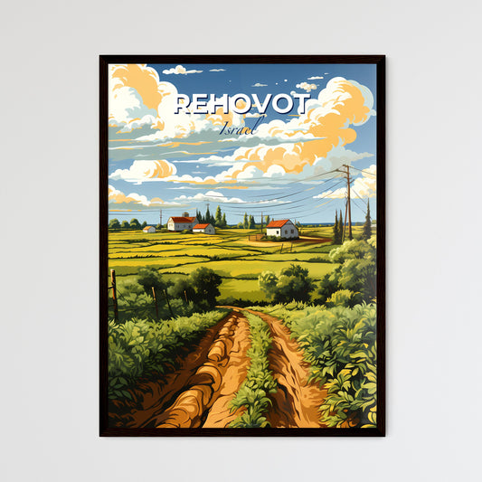 Vibrant Painting of Rehovot Skyline - Farm Dirt Road Artistic Landscape Default Title