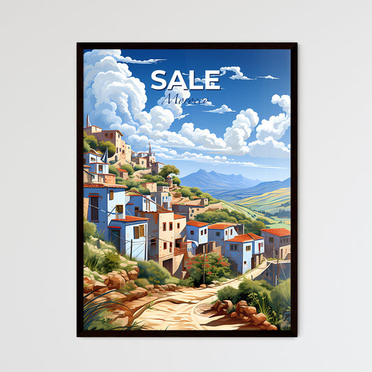 Vibrant Painting: Morocco Skyline Village Hilltop Art Default Title