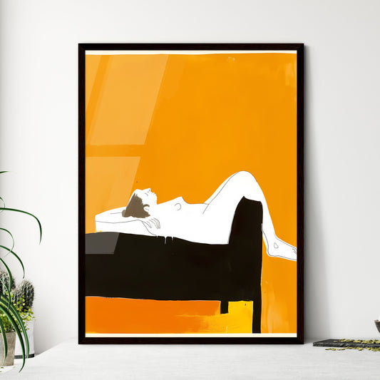 Modern Minimalist Art: Vibrant Painting of Woman on Couch, Fauvism Inspired Default Title
