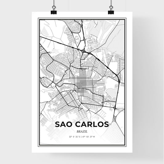 Sao Carlos Brazil - Premium City Map Poster