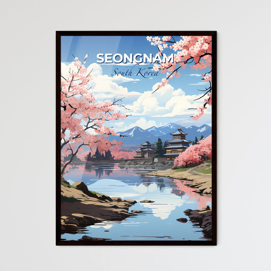Serene Pink Blossom Lake and City Panorama, South Korea Skyline Default Title