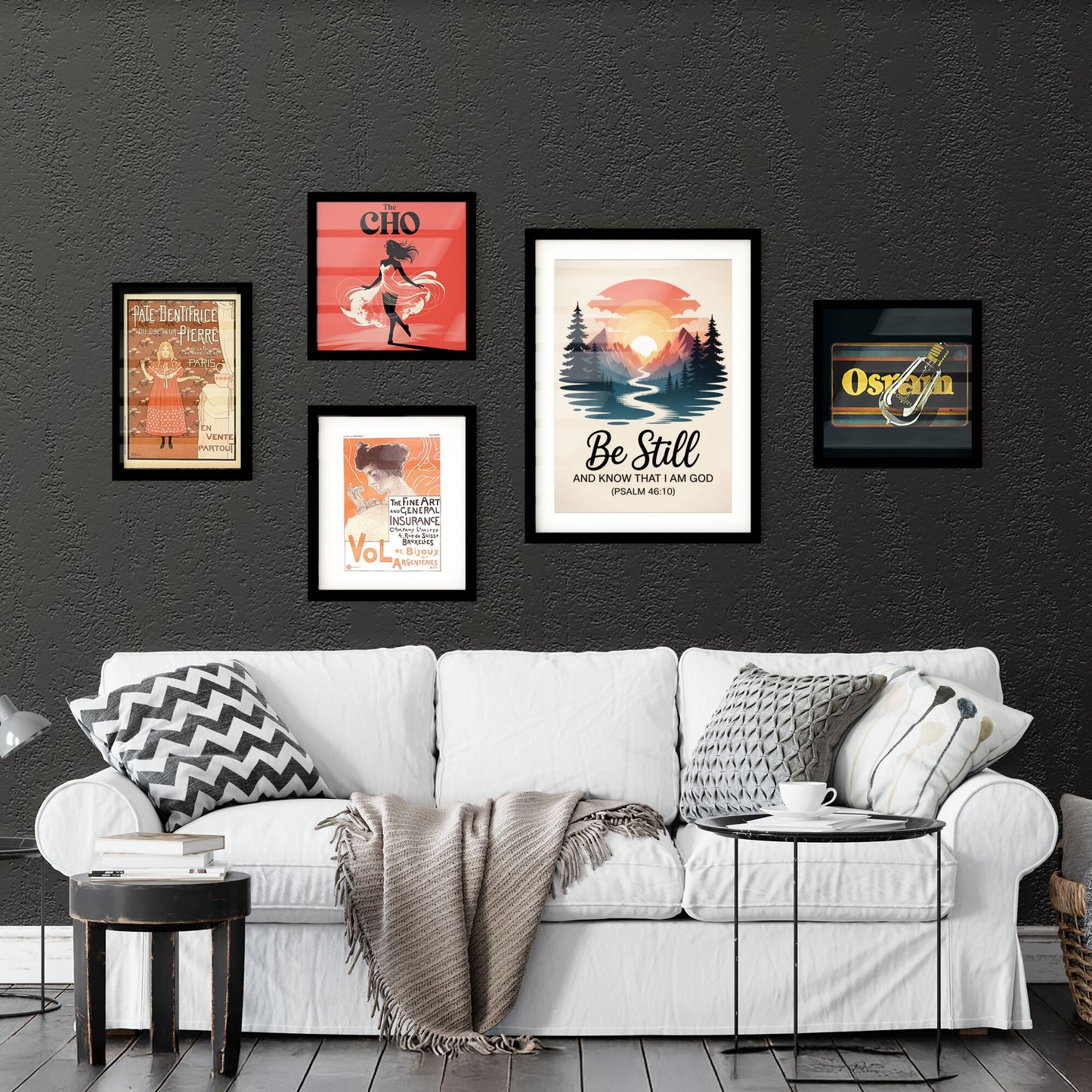 Serene Landscape with Inspirational Quote: 'Be Still and Know That I Am God' – Spiritual and Motivational Design. Collection