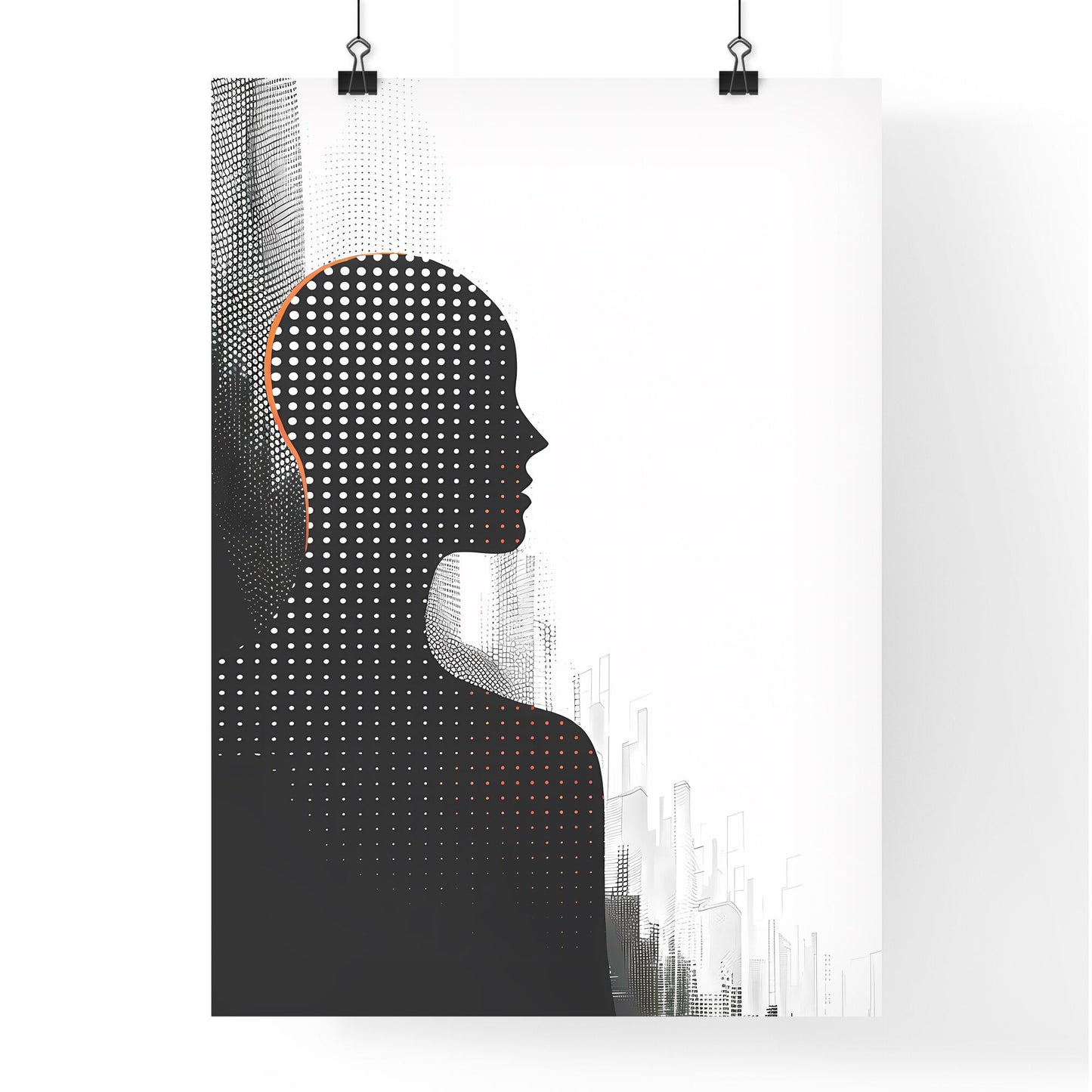 Vibrant Artwork: Minimalist Pixels and Dots Balancing Contrast in a Captivating Painting - Max. 170 characters Default Title