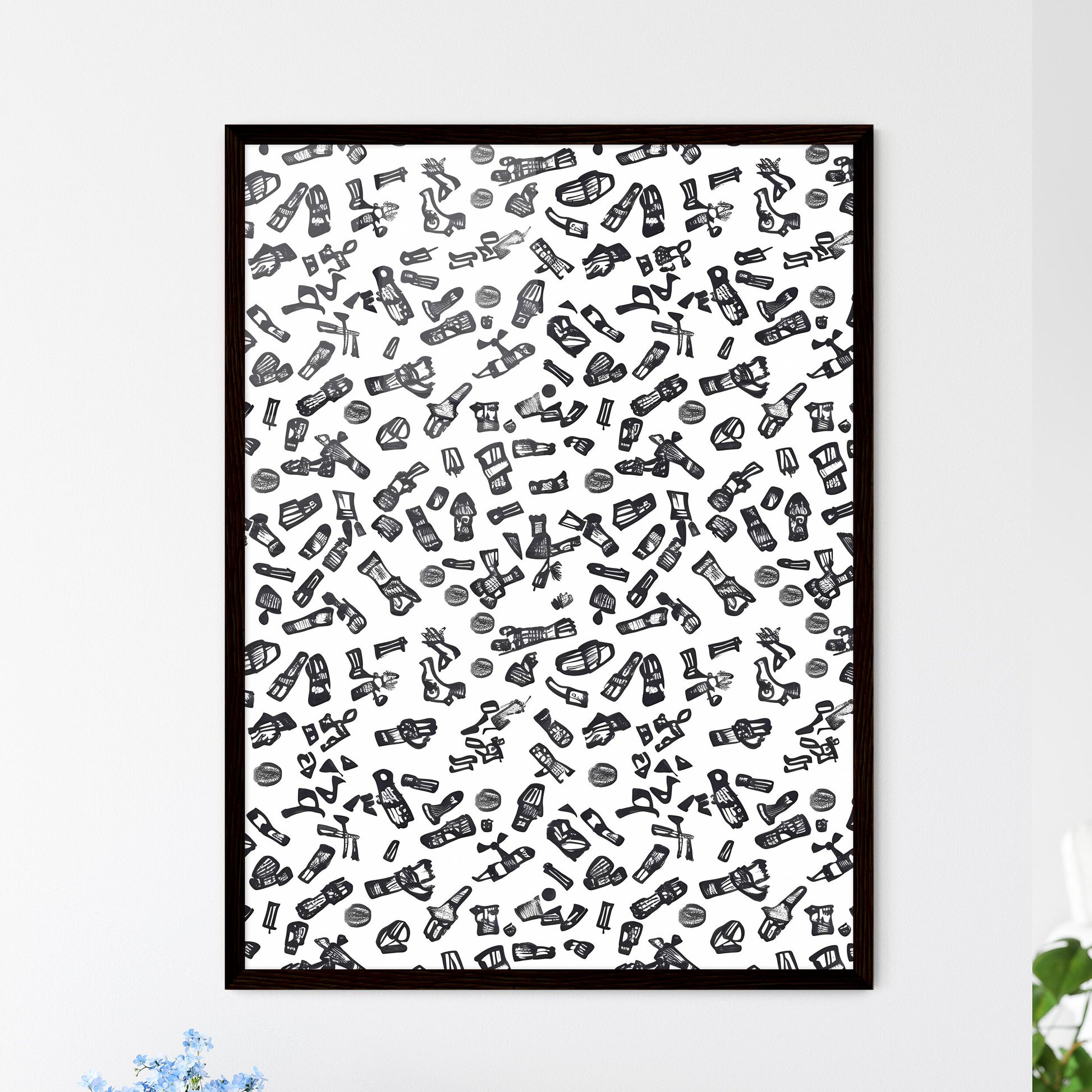 Black and White Doodle Pattern - Vibrant Artistic Painting - Seamless Background - Art Design Default Title
