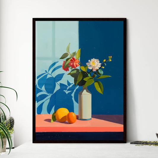 Still Life Painting: Triadic Harmony, Vibrant Floral Vase, Pink Surface, Complementary Colors, Cantilever Composition Default Title