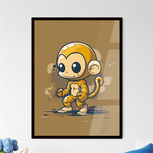 Vibrant and creepy animated GIF of a colorful monkey wearing a T-shirt, perfect for game enthusiasts, with a focus on the art of contemporary New York, gadgetpunk, and future tech. Default Title