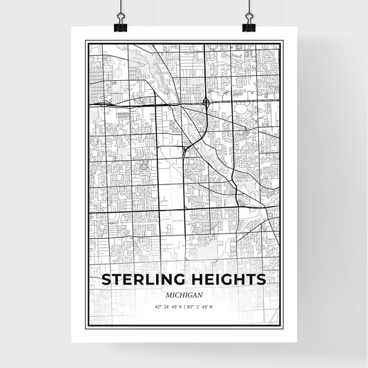 Sterling Heights Michigan - Premium City Map Poster