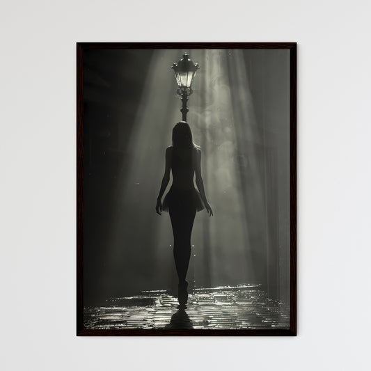 Graceful Ballet in Darkness: Minimalist Painting Illuminates a Solitary Dancer Default Title