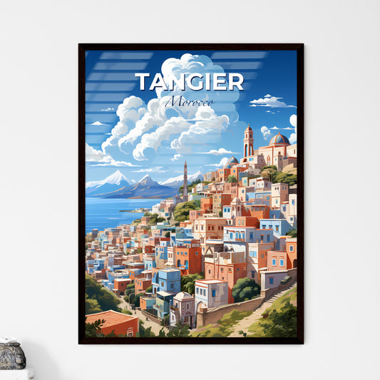 Colorful Art Cityscape of Tangier Morocco, Hilltop City by the Sea Default Title