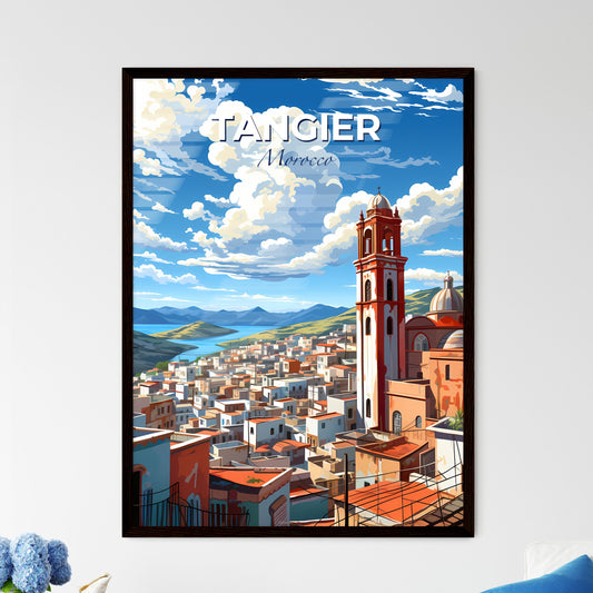 Vibrant Painting of Tangier Morocco Skyline City Tower Buildings Art Canvas Default Title