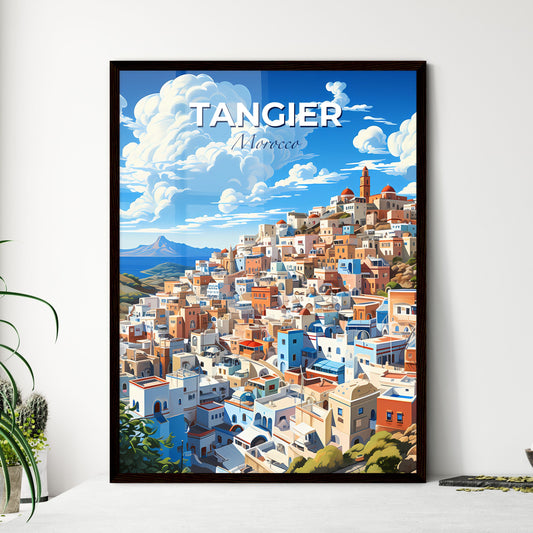 Tangier Morocco Skyline Art Painting Vibrant Hilltop City Default Title