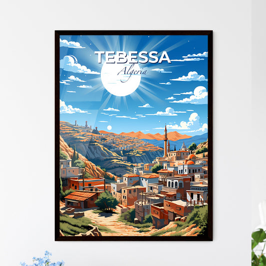 Vibrant Painting of Tebessa Algeria Skyline City in Mountains Default Title