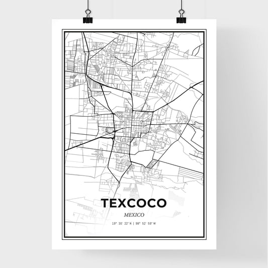 Texcoco Mexico - Premium City Map Poster