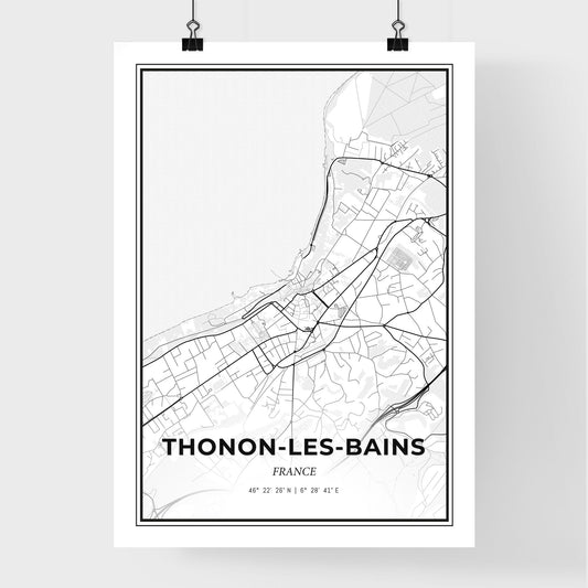 Thonon-les-Bains France - Premium City Map Poster