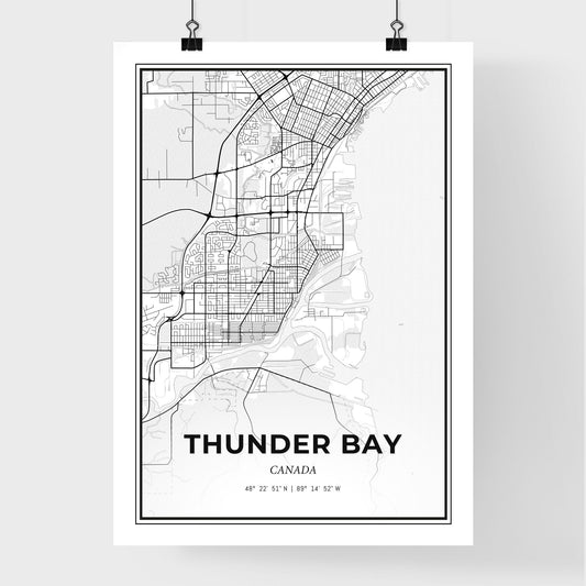 Thunder Bay Canada - Premium City Map Poster