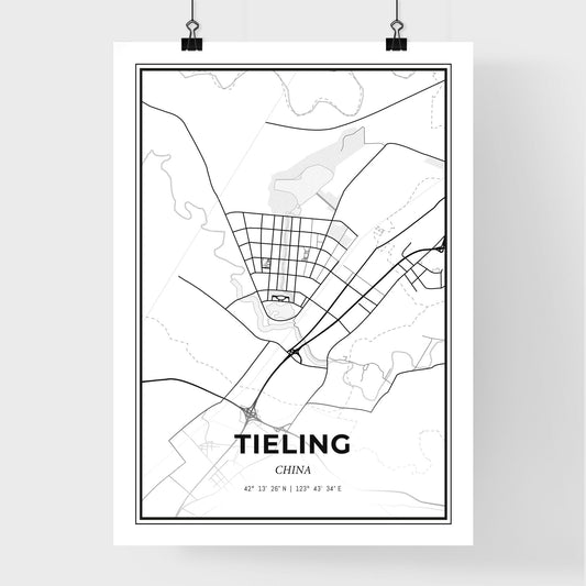 Tieling China - Premium City Map Poster