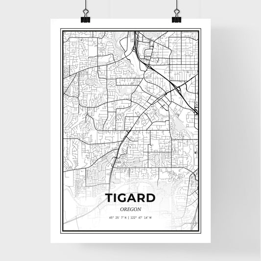 Tigard Oregon - Premium City Map Poster