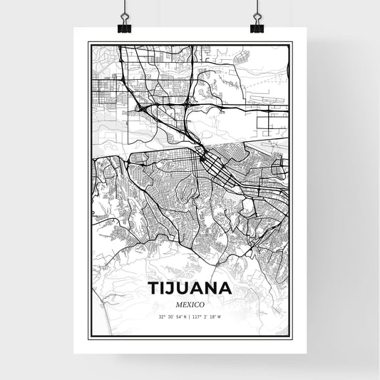 Tijuana Mexico - Premium City Map Poster