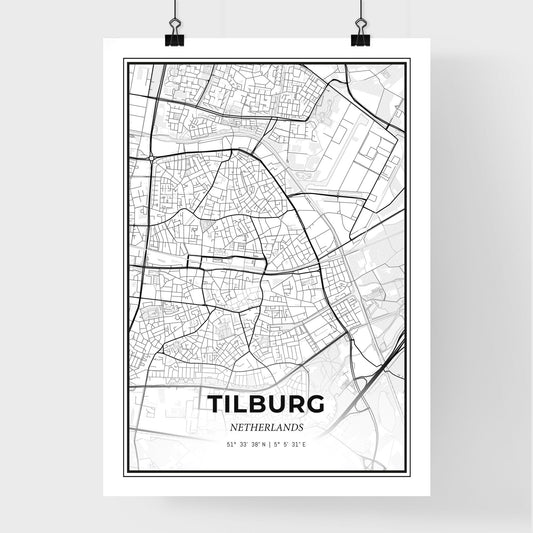 Tilburg Netherlands - Premium City Map Poster