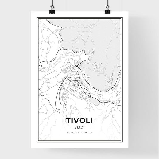 Tivoli Italy - Premium City Map Poster