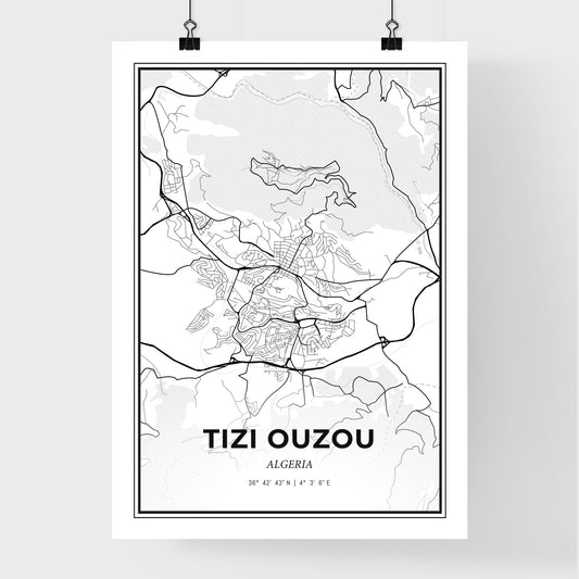 Tizi Ouzou Algeria - Premium City Map Poster
