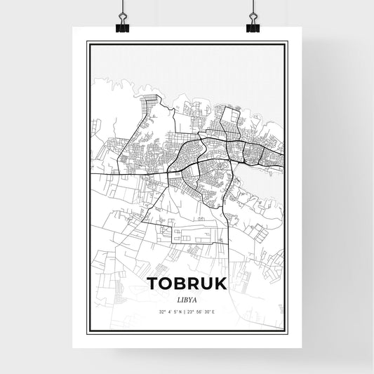 Tobruk Libya - Premium City Map Poster