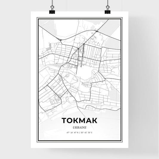 Tokmak Ukraine - Premium City Map Poster
