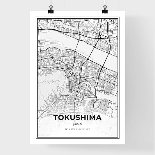 Tokushima Japan - Premium City Map Poster